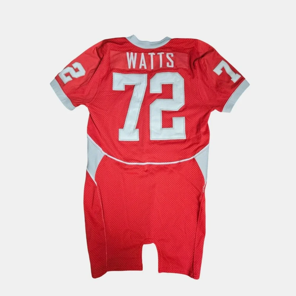 Nike‎ Team Briscoe Football Game Jersey Shirt #72 Watts Mens Red Size 2XL